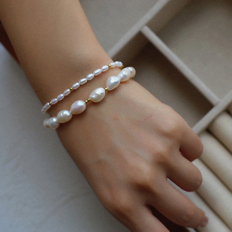 large and small pearl beads bracelet