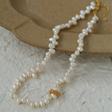 Staggered Pearl Clavicle Necklace