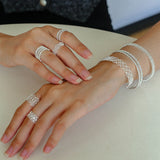 Lace Pattern Diamond Open Ring