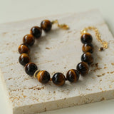 10mm Tiger's Eye Stone Beaded Bracelets - floysun