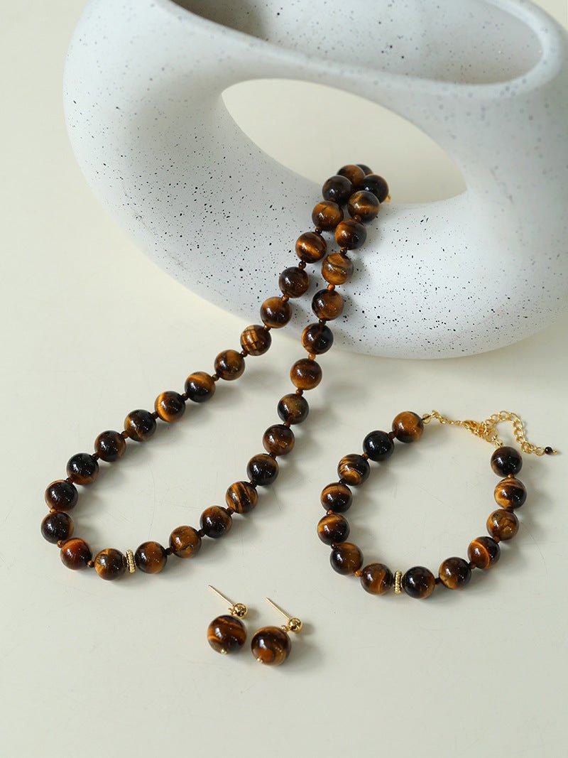 10mm Tiger's Eye Stone Beaded Bracelets - floysun