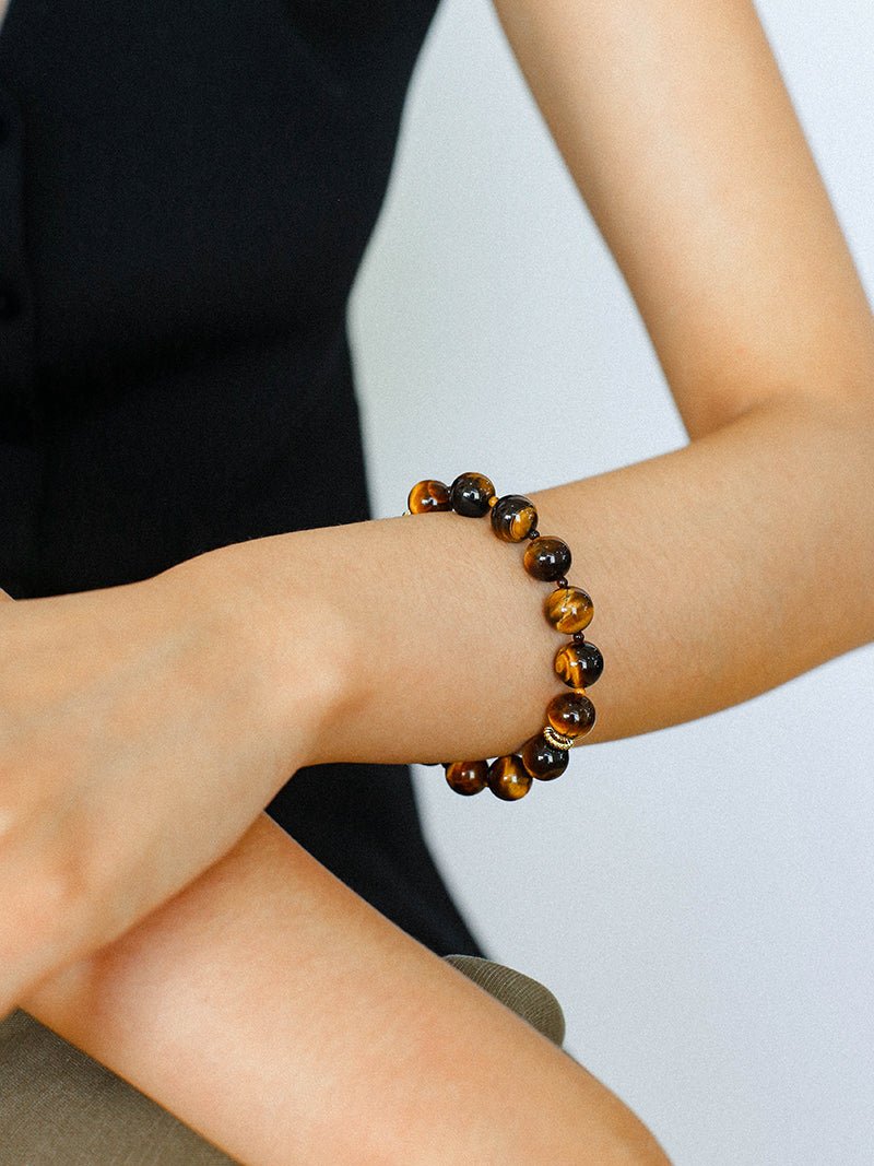 10mm Tiger's Eye Stone Beaded Bracelets - floysun