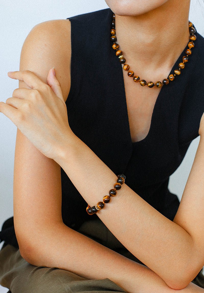 10mm Tiger's Eye Stone Beaded Bracelets - floysun