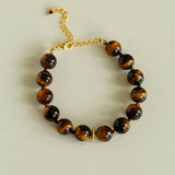 10mm Tiger's Eye Stone Beaded Bracelets - floysun