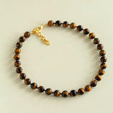 10mm Tiger's Eye Stone Beaded Necklace - floysun