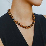 10mm Tiger's Eye Stone Beaded Necklace - floysun