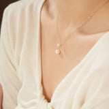 Embellished Series Double Bead Pearl Pendant Necklace