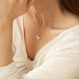 Embellished Series Double Pearl Mom Necklace