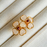 Four-leaf Clover Double Flower Rings