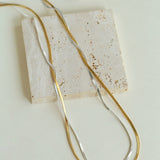 Gold & Silver Two-Tone Snake Chain Long Necklace