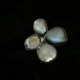 Exquisite Natural Black Mother-of-Pearl Lilac Flower Brooch