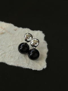 Black Agate and Tiger's Eye Drop Earrings