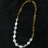 Diamond-Shaped Baroque Pearl Chain Necklace