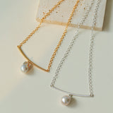 Versatile Curved Baroque Pearl Pendant Necklace