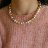 Mixed Color Round Artificial Pearl Necklaces-10mmPearls