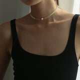 Maple Leaf Pearl Chain Necklace