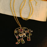 Antique Handmade Glazed Elephant Pearl Necklace