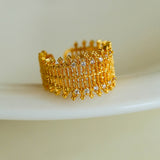 Lace Pattern Diamond Open Ring