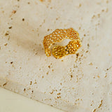 Lace Pattern Diamond Open Ring