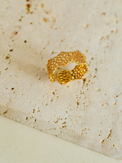 Lace Pattern Diamond Open Ring