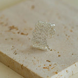 Lace Pattern Diamond Open Ring