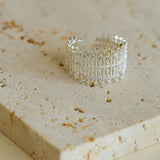 Lace Pattern Diamond Open Ring