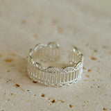 Lace Pattern Diamond Open Ring