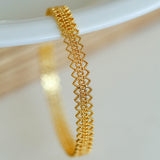 Lace Pattern Diamond Open Bangle