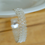 Lace Pattern Diamond Open Bangle