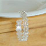 Lace Pattern Diamond Open Bangle