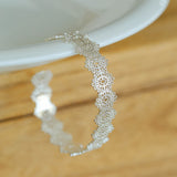 Lace Pattern Diamond Open Bangle