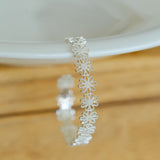 Lace Pattern Diamond Open Bangle