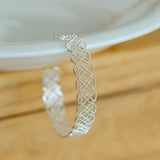 Lace Pattern Diamond Open Bangle