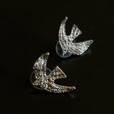 Flying Dove of Peace Earrings Handcrafted Vintage Texture