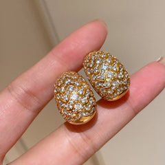 Vintage Full Pavé Wave Earrings