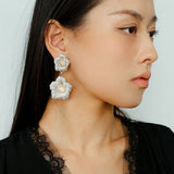 Buccellati-Inspired Gardenia Flower Drop Earrings