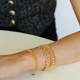 Lace Pattern Diamond Open Bangle