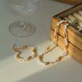 Golden Bean Staggered Pearl Bracelet