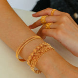 Lace Pattern Diamond Open Bangle