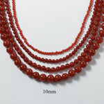 4/6/8/10/12mm Red Onyx/Agate Stone Beaded Necklaces - floysun