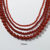 4/6/8/10/12mm Red Onyx/Agate Stone Beaded Necklaces - floysun