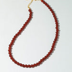 4/6/8/10/12mm Red Onyx/Agate Stone Beaded Necklaces - floysun