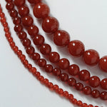 4/6/8/10/12mm Red Onyx/Agate Stone Beaded Necklaces - floysun