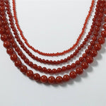 4/6/8/10/12mm Red Onyx/Agate Stone Beaded Necklaces - floysun