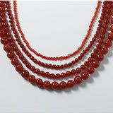 4/6/8/10/12mm Red Onyx/Agate Stone Beaded Necklaces - floysun