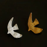 Flying Dove of Peace Brooch Handcrafted Vintage Texture