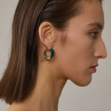 Ouroboros Enamel Hoop Earrings Unique & Minimalist Statement Piece