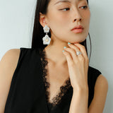 Buccellati-Inspired Gardenia Flower Drop Earrings