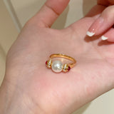 Vintage Luxe Retro Pearl Ring