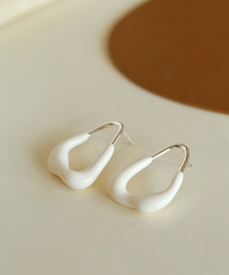 Niche Geometric Irregular Enamel Glazes Earrings